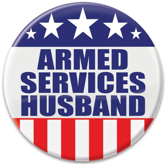 Beistle 2" Red, White & Blue Armed Services Husband Buttons, 6ct.